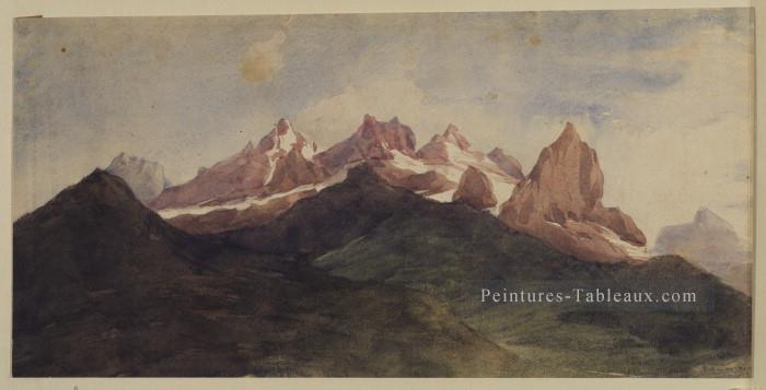 Paysage alpin symboliste George Frederic Watts Peintures à l'huile
